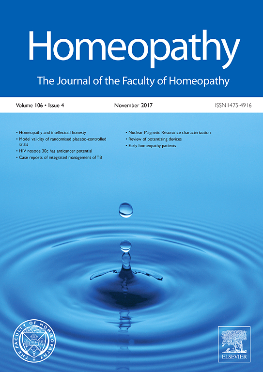 Go to journal home page - Homeopathy